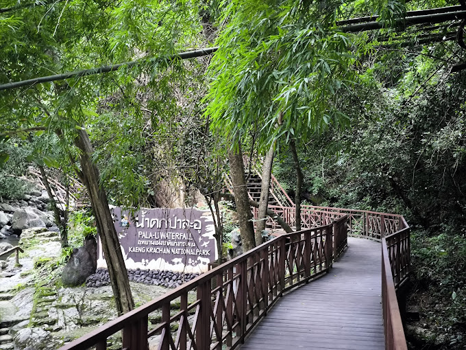 Wooden walkway leading into Pala-U Waterfall in Kaeng Krachan National Park